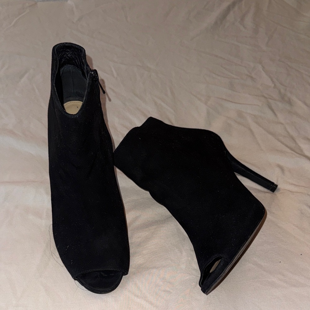 Michael Kors Black Peep-Toe Heeled Boots